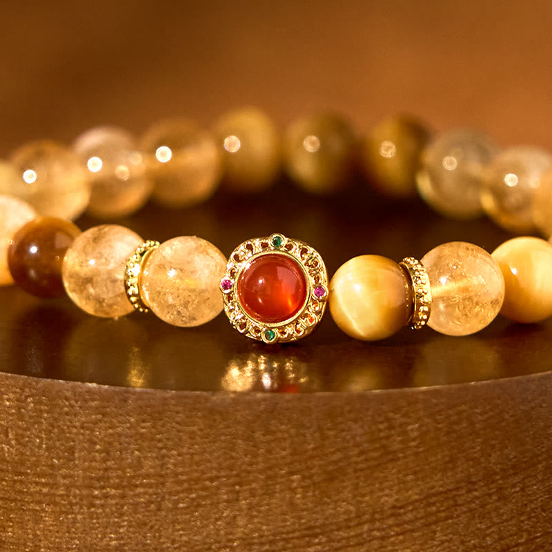 Nimara Ritual Citrine Tiger Eye Red Agate Generosity Bracelet