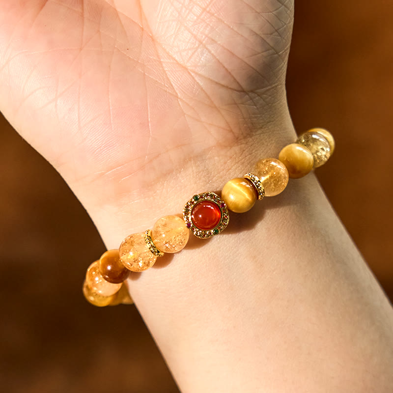 Nimara Ritual Citrine Tiger Eye Red Agate Generosity Bracelet