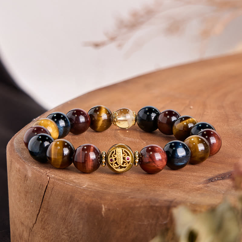Nimara Ritual Tiger Eye Stone Beads Protection Courage Bracelet