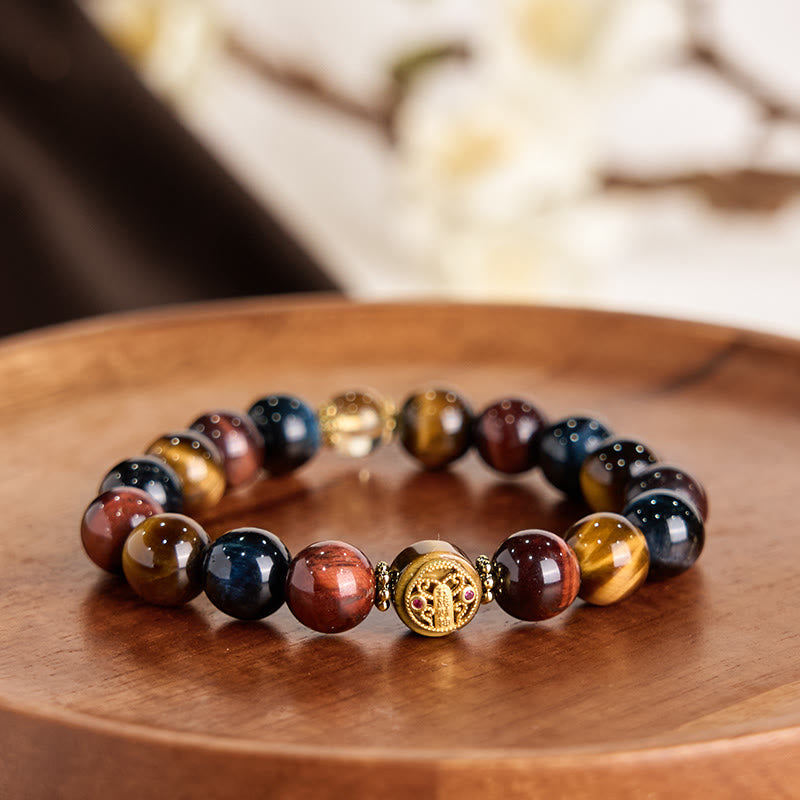 Nimara Ritual Tiger Eye Stone Beads Protection Courage Bracelet