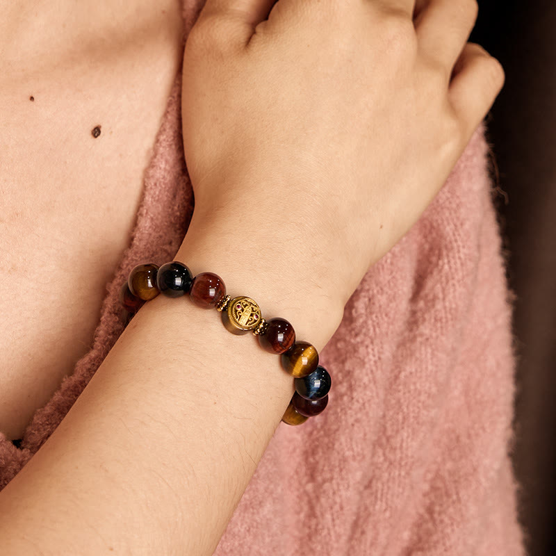 Nimara Ritual Tiger Eye Stone Beads Protection Courage Bracelet