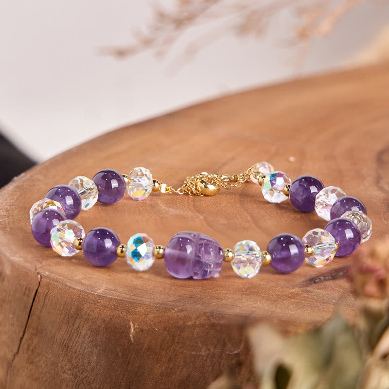 Nimara Ritual Natural Amethyst Pixiu Crystal Balance Bracelet