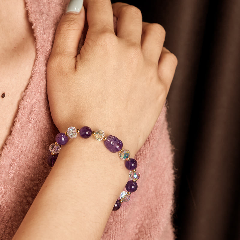 Nimara Ritual Natural Amethyst Pixiu Crystal Balance Bracelet