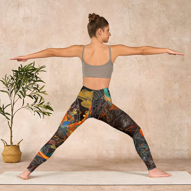 Nimara Ritual Vibrant Phoenix Gym Leggings Women's Yoga Pants