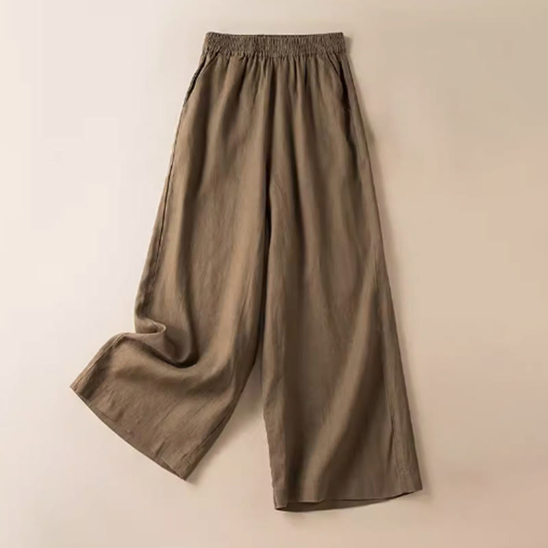 Nimara Ritual Casual Solid Color Women's Wide Leg Pants With Pockets
