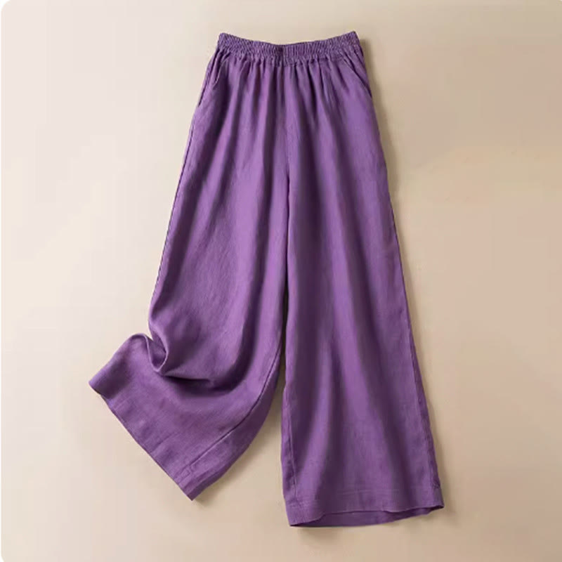 Nimara Ritual Casual Solid Color Women's Wide Leg Pants With Pockets