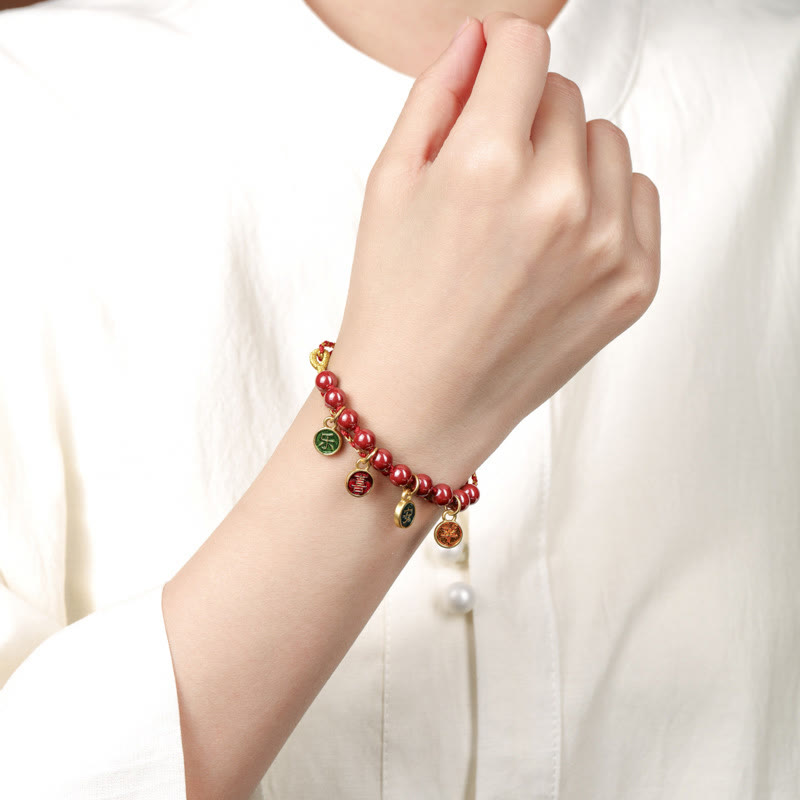 Nimara Ritual Cinnabar Peace And Joy Red String Adjustable Blessing Braided Bracelet