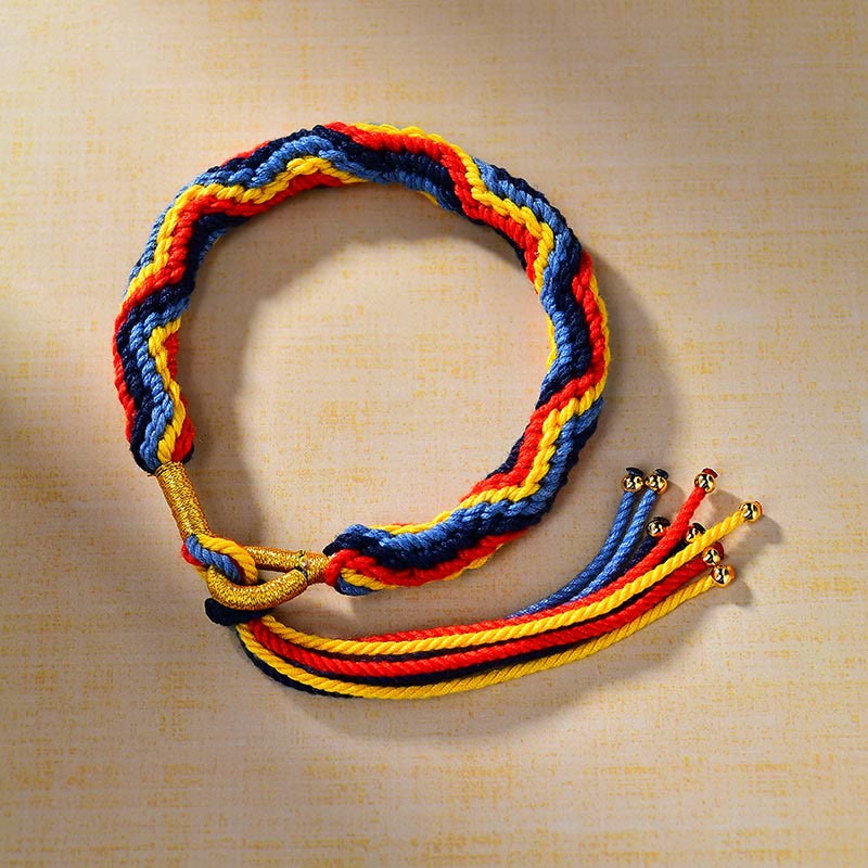 Nimara Ritual Tibetan Hand-woven Colored Rope Luck Bracelet