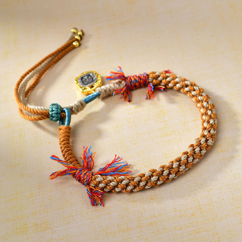 Nimara Ritual Tibetan Colored Rope Zakiram Goddess Of Wealth Adjustable Protection Bracelet