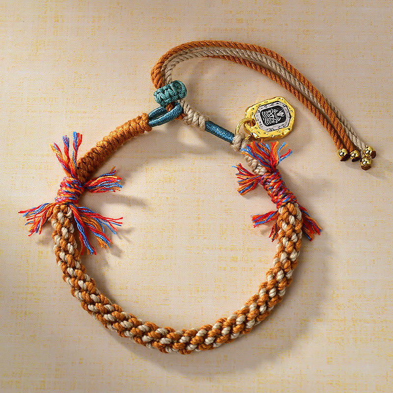 Nimara Ritual Tibetan Colored Rope Zakiram Goddess Of Wealth Adjustable Protection Bracelet