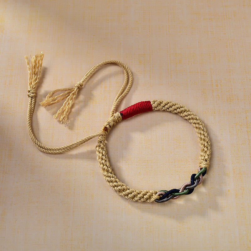 Nimara Ritual Tibetan Hand-rubbed Cotton Rope Luck Bracelet