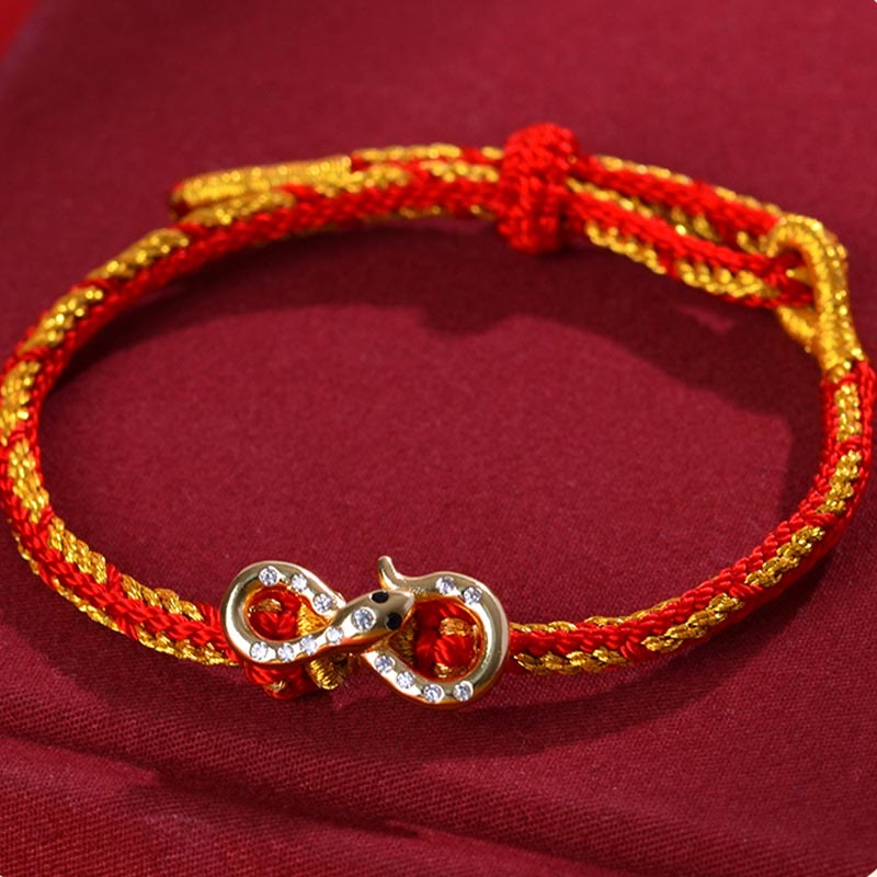 Nimara Ritual Red String Mobius Strip Year Of The Snake Luck Braided Bracelet