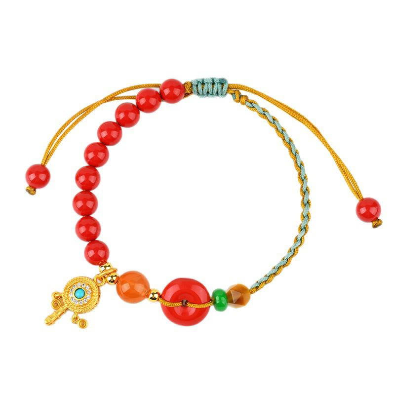 Nimara Ritual Cinnabar String Peace Buckle Blessing Bracelet