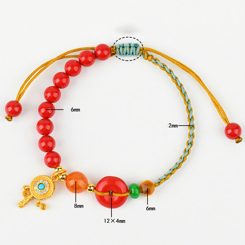 Nimara Ritual Cinnabar String Peace Buckle Blessing Bracelet