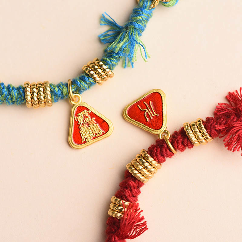 Nimara Ritual Tibetan String Zakiram Goddess Of Wealth Flower Tassel Protection Bracelet