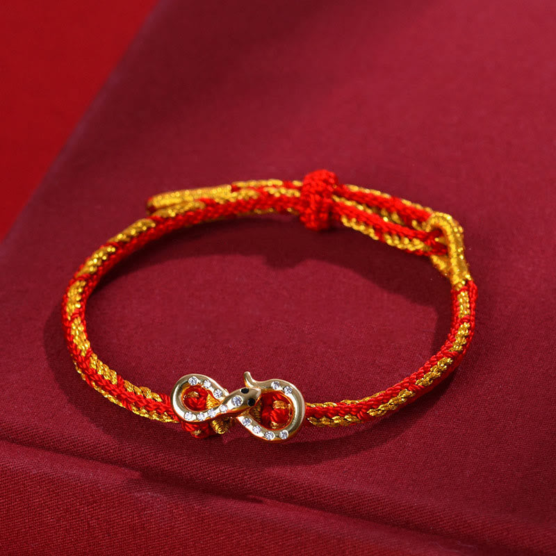 Nimara Ritual Red String Mobius Strip Year Of The Snake Luck Braided Bracelet