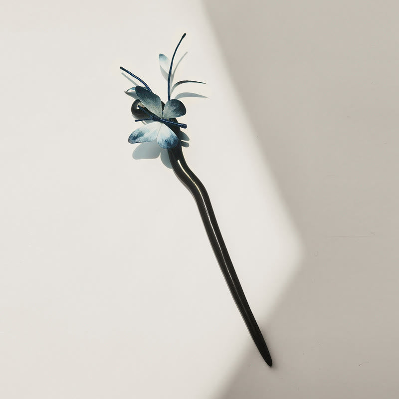 Nimara Ritual Handmade Velvet Flower Mulberry Silk Butterfly Brooch Hairpin