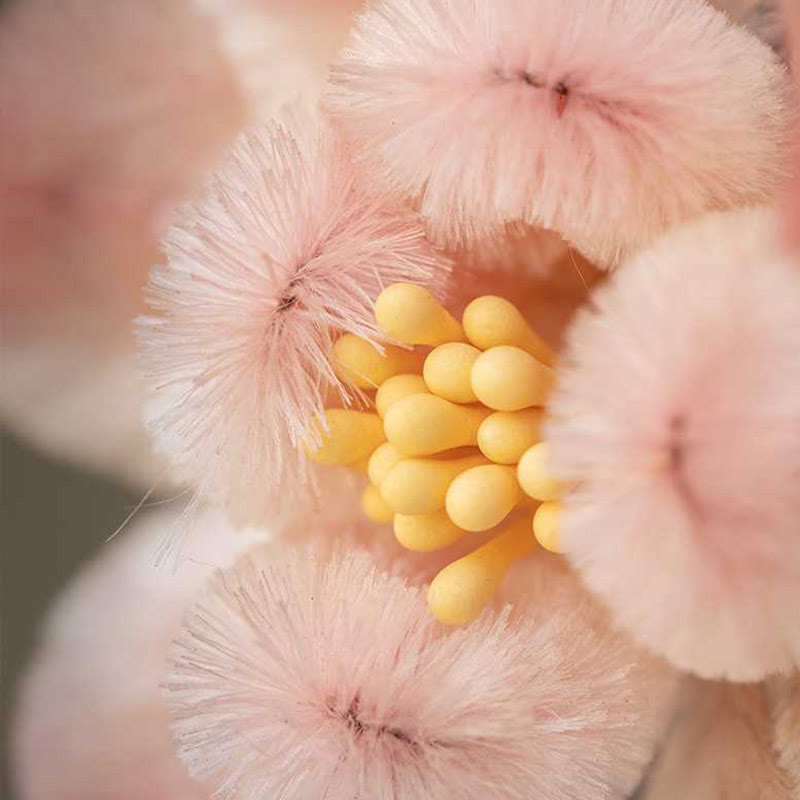 Nimara Ritual Handmade Yangzhou Velvet Flower Mulberry Silk Peach Blossom Brooch
