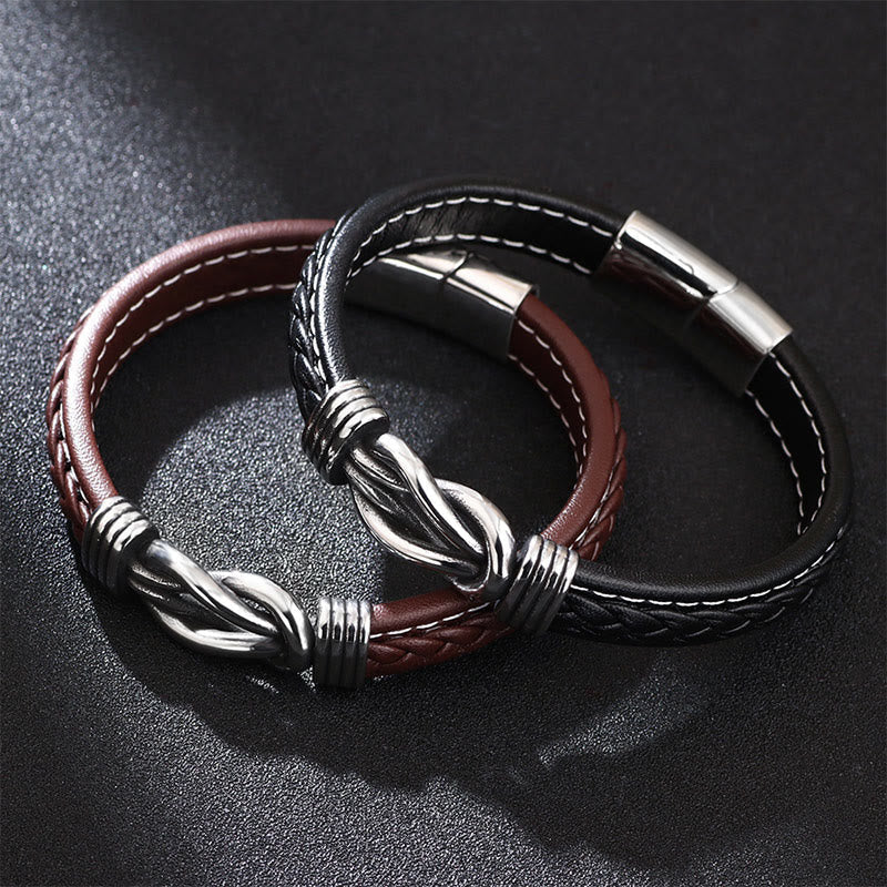 Nimara Ritual Fashion Titanium Steel Leather Strengthen Bracelet