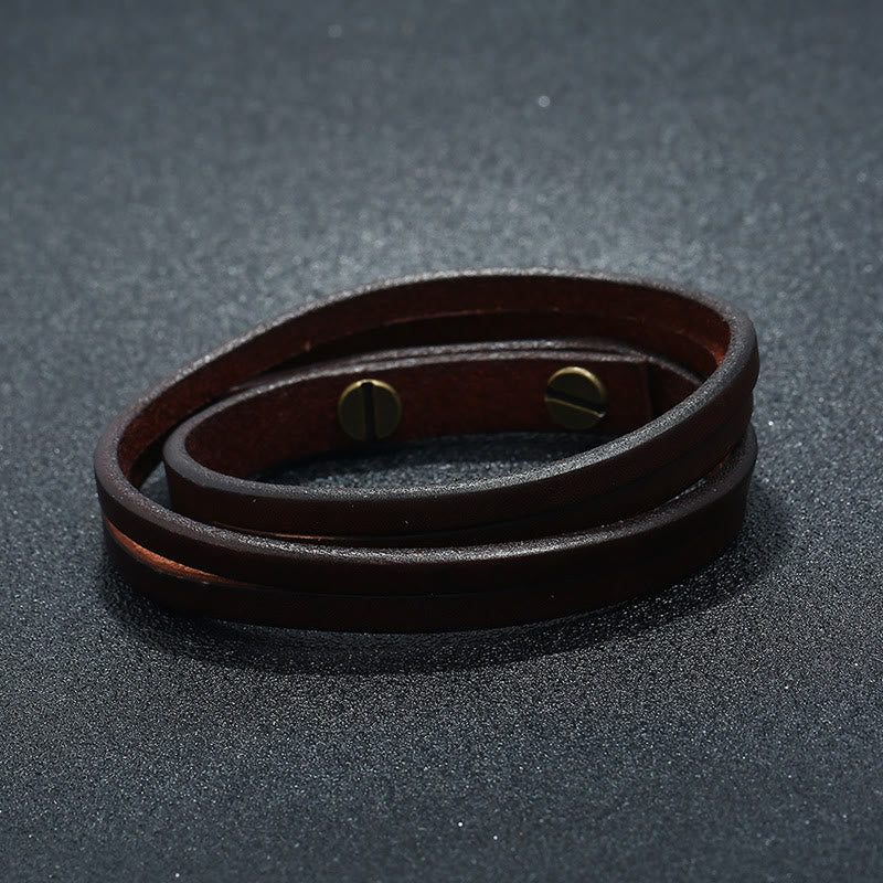 Nimara Ritual Vintage Multi-layer Leather Strength Buckle Bracelet