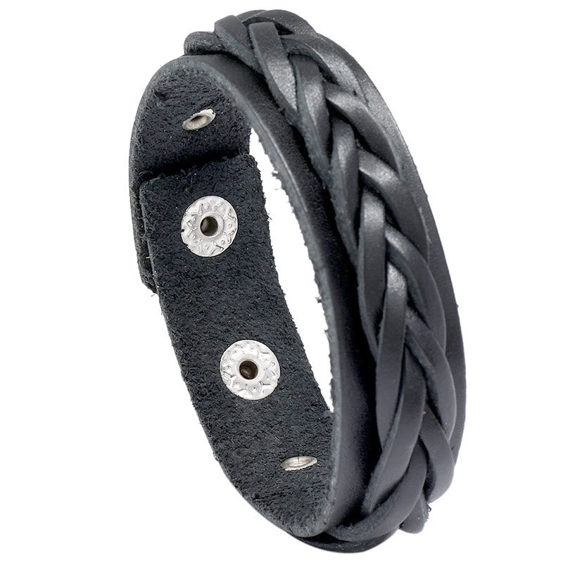 Nimara Ritual Vintage Weaving Leather Adjustable Buckle Strengthen Bracelet