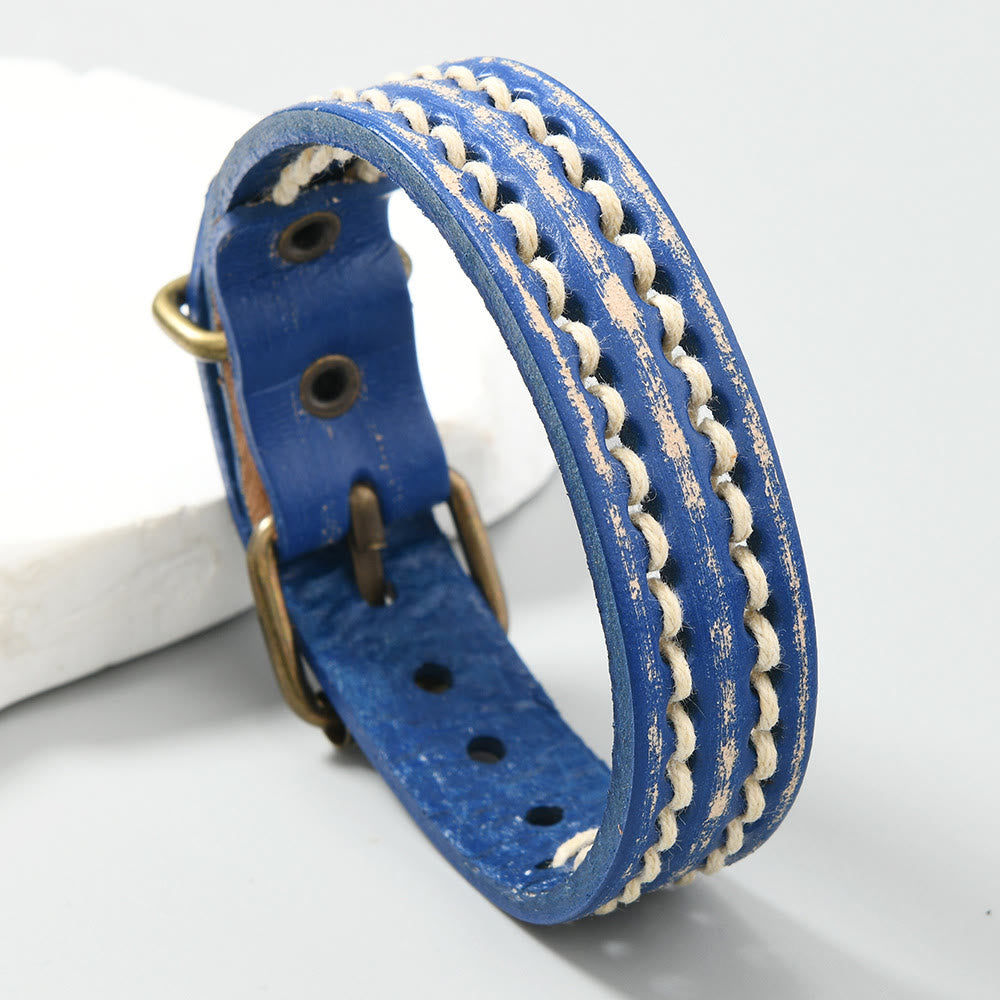 Nimara Ritual Vintage Leather Adjustable Buckle Strengthen Bracelet