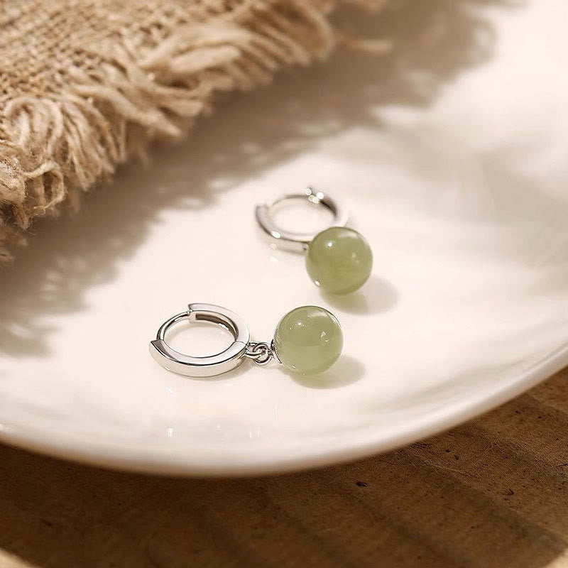 Nimara Ritual Round Jade Bead Prosperity Earrings