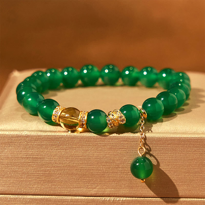 Nimara Ritual Year of the Snake Green Agate Citrine Power Bracelet