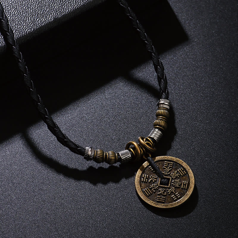 Nimara Ritual Mountain Ghosts Spend Money Bagua Alloy Copper Coin Harmony Necklace Pendant