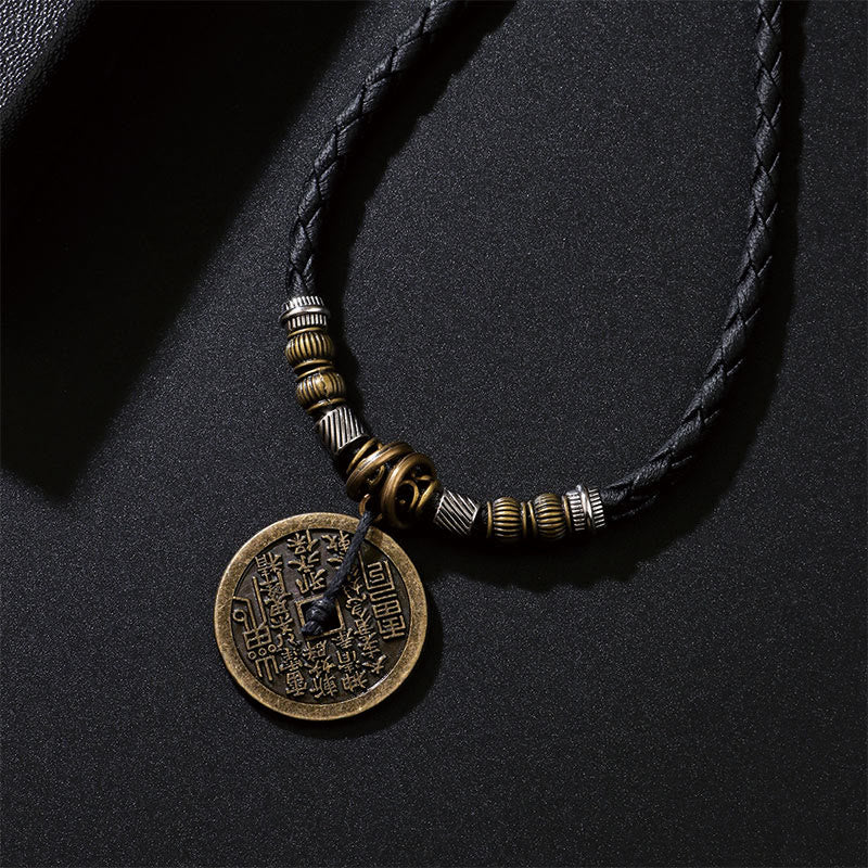 Nimara Ritual Mountain Ghosts Spend Money Bagua Alloy Copper Coin Harmony Necklace Pendant