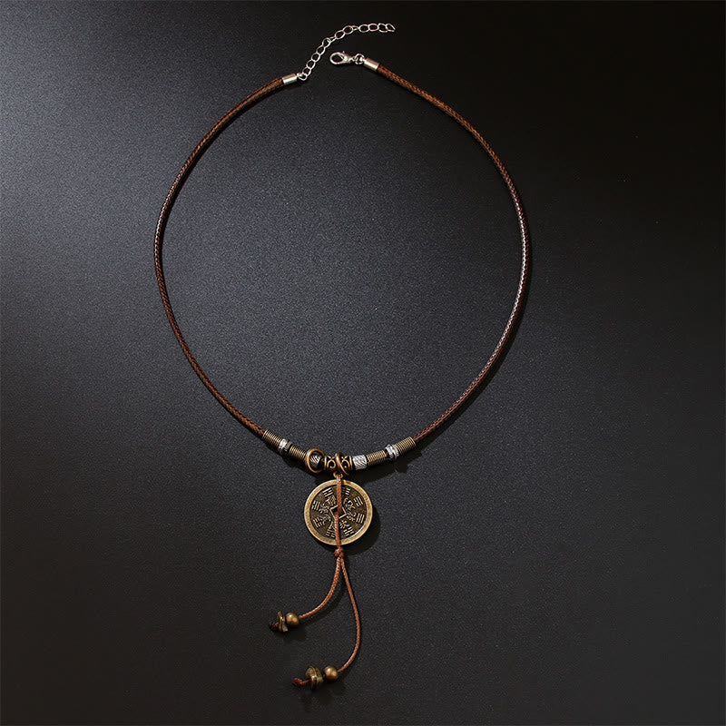 Nimara Ritual Mountain Ghosts Spend Money Bagua Alloy Copper Coin Harmony Necklace Pendant