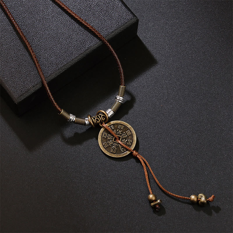 Nimara Ritual Mountain Ghosts Spend Money Bagua Alloy Copper Coin Harmony Necklace Pendant