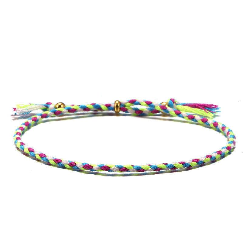 Nimara Ritual Handmade Colorful Rope Braided Tassel Adjustable Harmony Bracelet