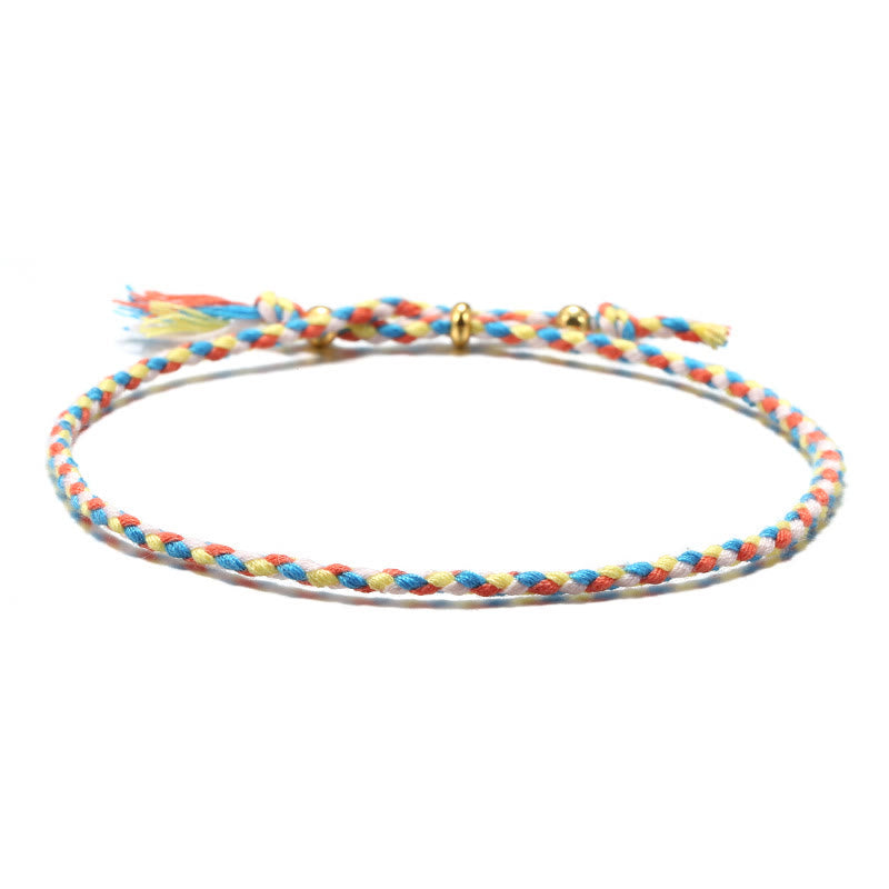Nimara Ritual Handmade Colorful Rope Braided Tassel Adjustable Harmony Bracelet