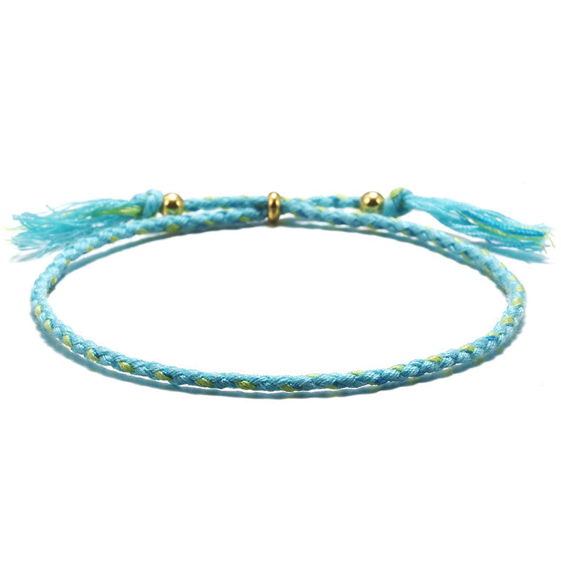 Nimara Ritual Handmade Colorful Rope Braided Tassel Adjustable Harmony Bracelet