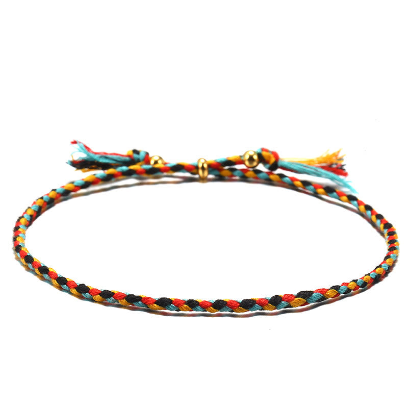 Nimara Ritual Handmade Colorful Rope Braided Tassel Adjustable Harmony Bracelet