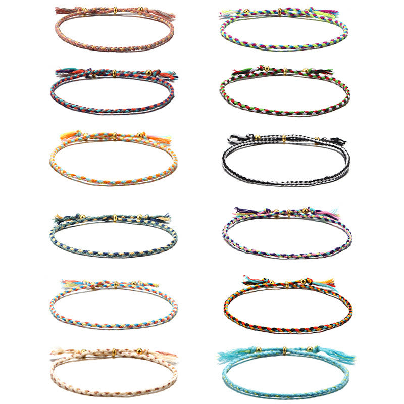Nimara Ritual Handmade Colorful Rope Braided Tassel Adjustable Harmony Bracelet