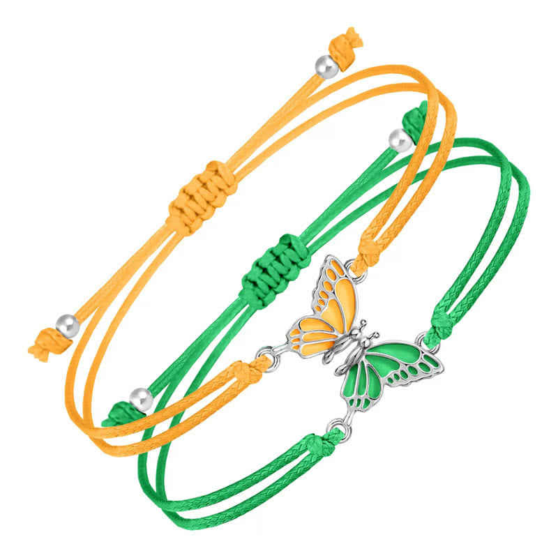 Nimara Ritual 2Pcs Handmade Braided Rope Butterfly Freedom Bracelet