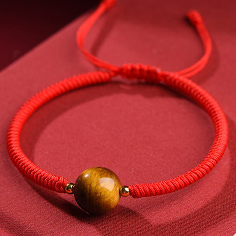 Nimara Ritual Handmade Tiger Eye Bead Luck Protection Rope Bracelet