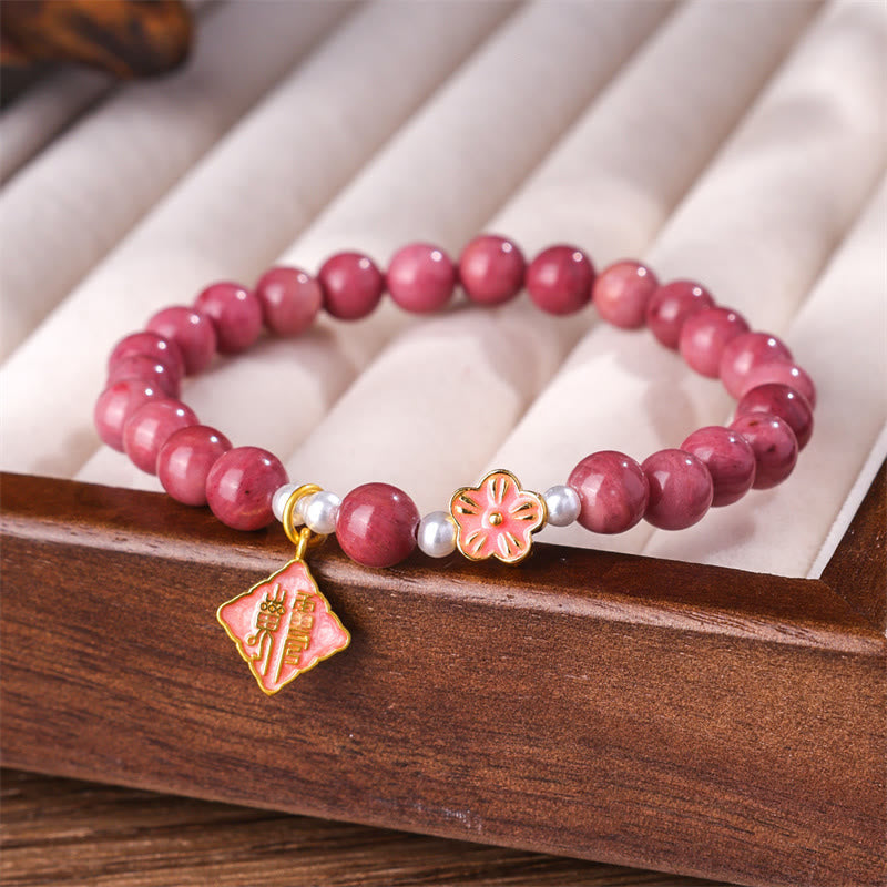 Nimara Ritual Rhodonite Peach Blossom Loving Energy Bracelet