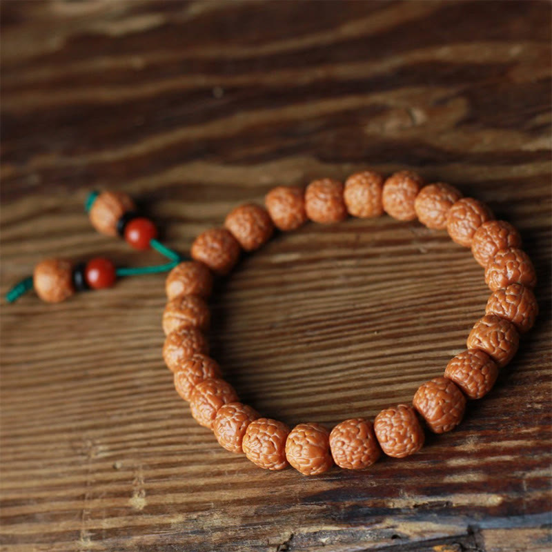 Nimara Ritual Tibetan Rudraksha Bodhi Seed Agate Wealth Bracelet