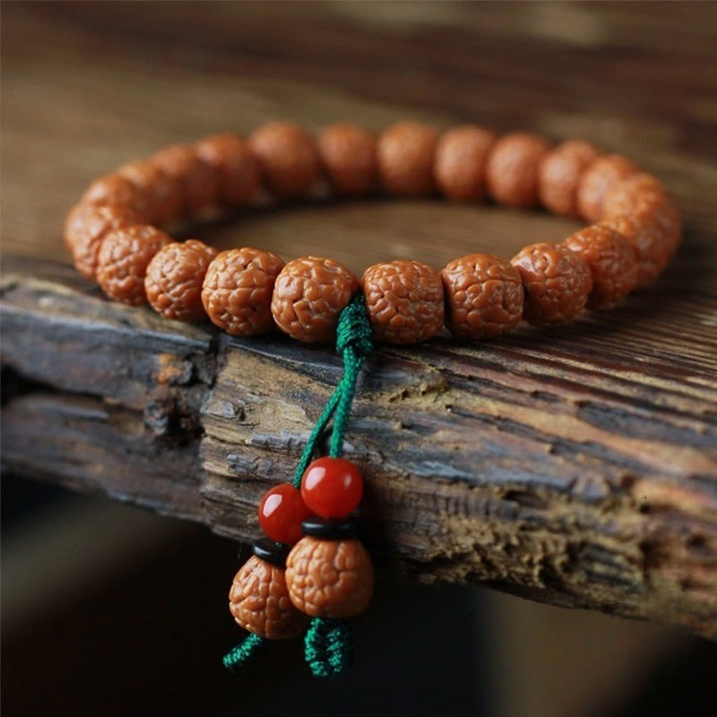 Nimara Ritual Tibetan Rudraksha Bodhi Seed Agate Wealth Bracelet