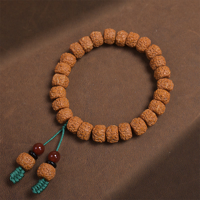 Nimara Ritual Tibetan Rudraksha Bodhi Seed Agate Wealth Bracelet