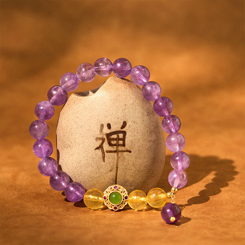 Nimara Ritual Natural Amethyst Meditation Balance Bracelet