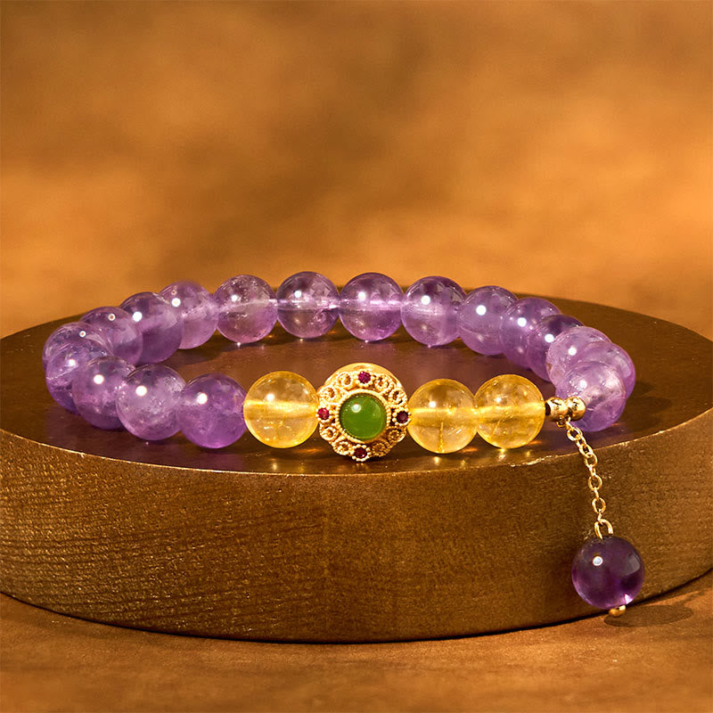 Nimara Ritual Natural Amethyst Meditation Balance Bracelet