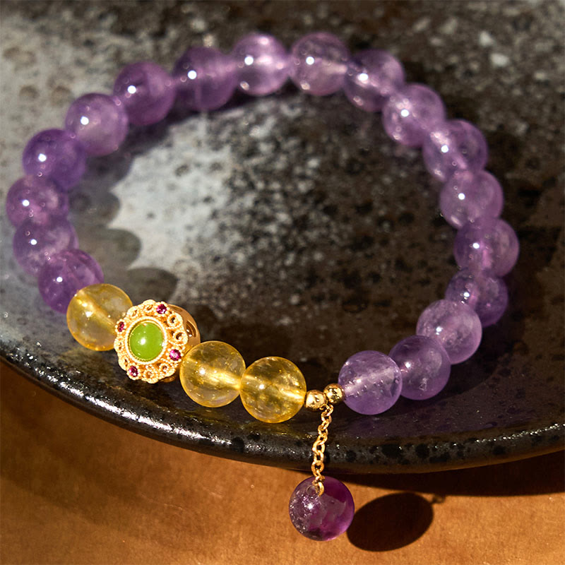 Nimara Ritual Natural Amethyst Meditation Balance Bracelet