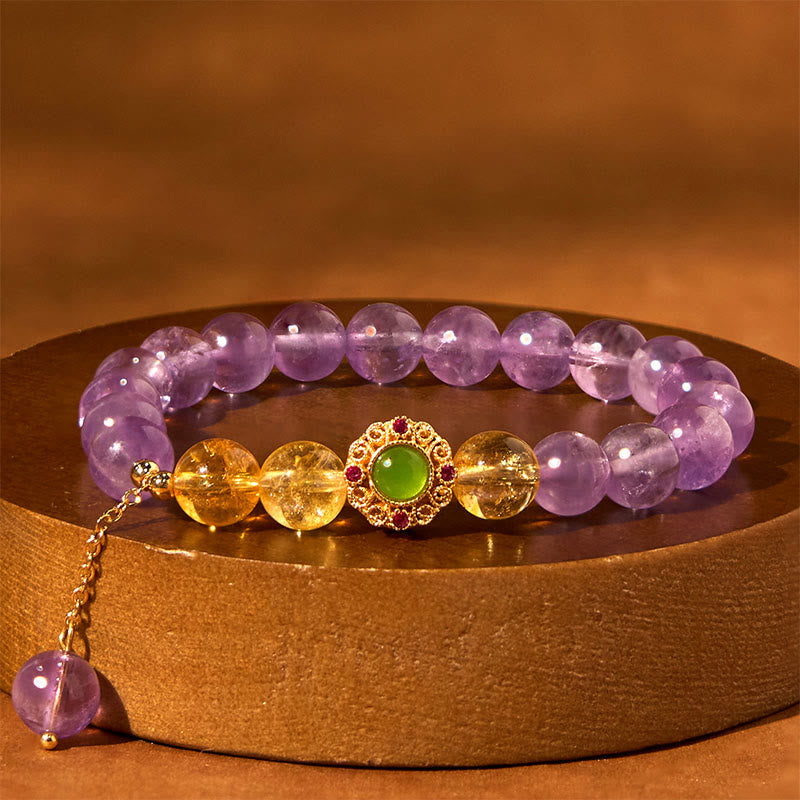 Nimara Ritual Natural Amethyst Meditation Balance Bracelet
