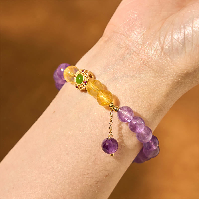 Nimara Ritual Natural Amethyst Meditation Balance Bracelet
