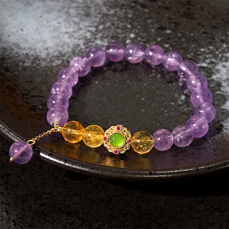 Nimara Ritual Natural Amethyst Meditation Balance Bracelet