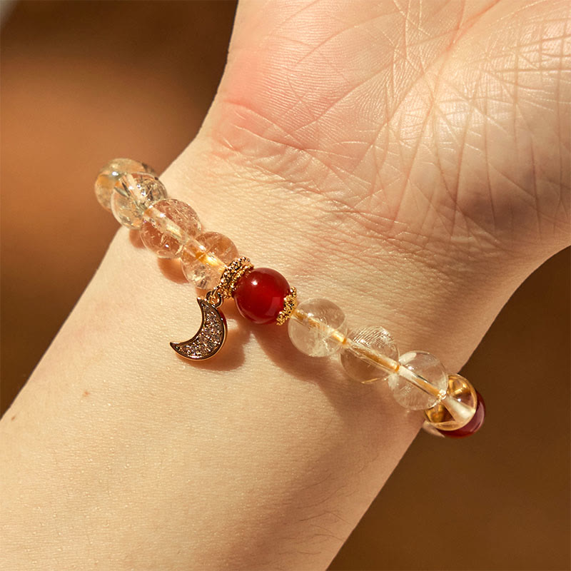 Nimara Ritual Citrine Red Agate Moon Prosperity Bracelet